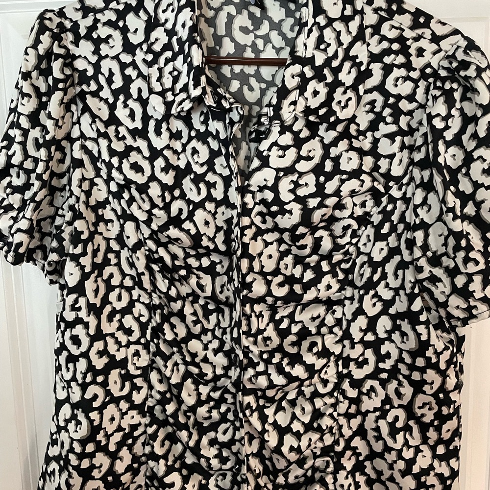 Mixit Black and White Patterned Blouse